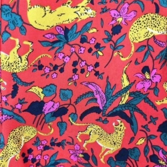 J CREW COLLECTION 100% Silk Red Jungle Cat Pull-on Pant 6 RARE - Picture 14 of 14